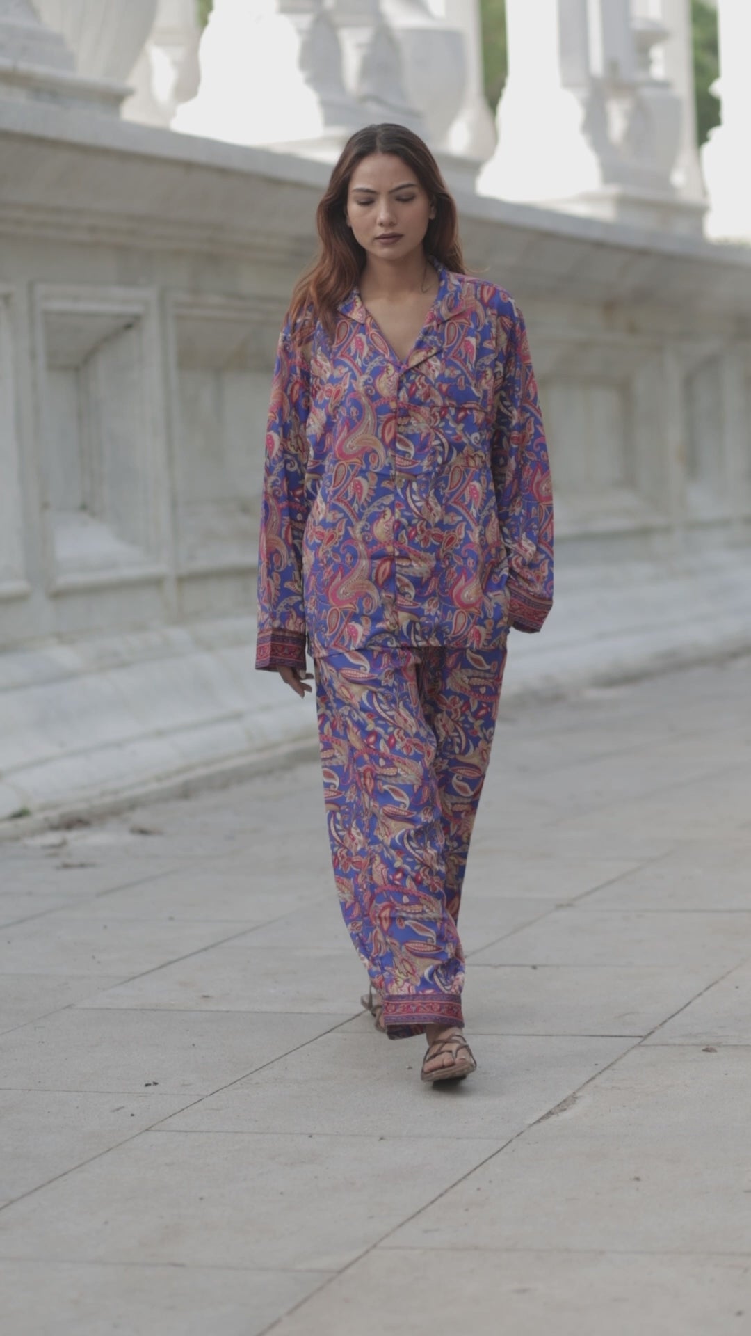 Silk Blend Women Pyjama Set | Silky Soft Cozy Breathable Bridal Nightwear, Paisley Pattern With Pockets, Bridesmaids PJ, Unique Gift For Her