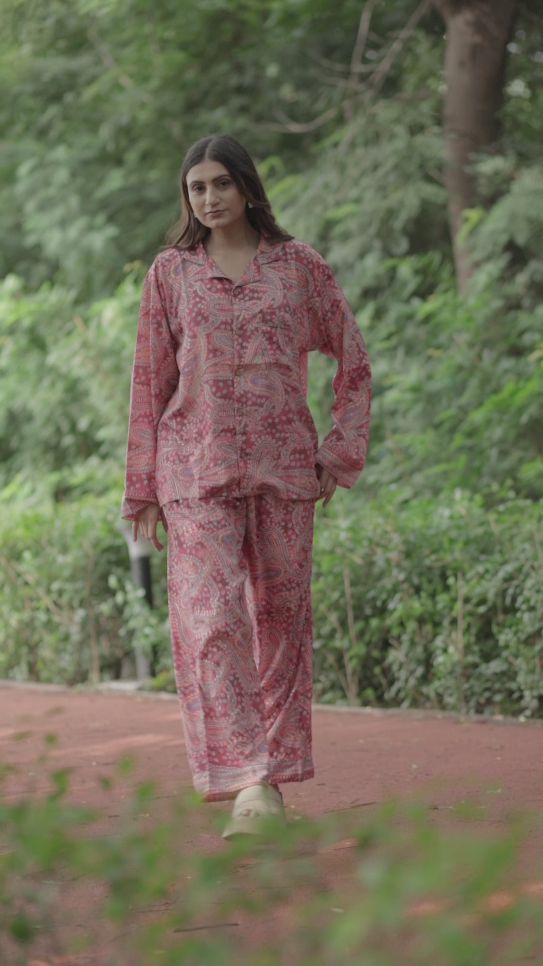 Silk Blend Women Pyjama Set | Silky Soft Cozy Breathable Bridal Nightwear, Paisley Pattern With Pockets, Bridesmaids PJ, Unique Gift For Her