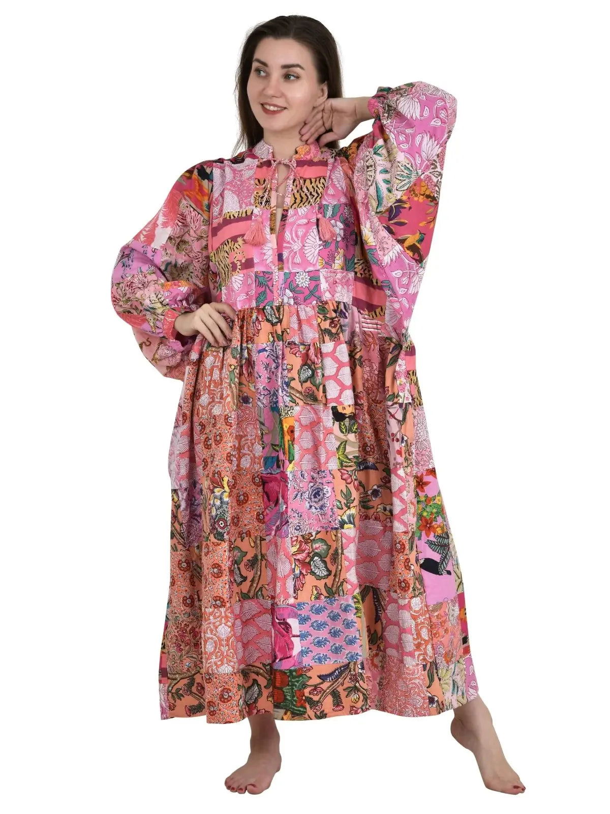 ASSORTED - PINK HUES | Hand Stitched Patchwork Cotton Dress ASSORTED - PINK HUES | Hand Stitched Patchwork Cotton Dress