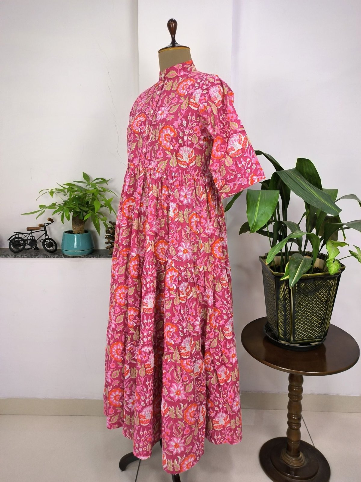 Beautiful Summer Cotton Dress,Hand Print Hand Block Tops, Cotton Indian Flapper/Sketer Wear, Circle Boho Small Size Beautiful Summer Cotton Dress,Hand Print Hand Block Tops, Cotton Indian Flapper/Sketer Wear, Circle Boho Small Size