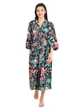 block-printed Cotton Kimono Robe in floral