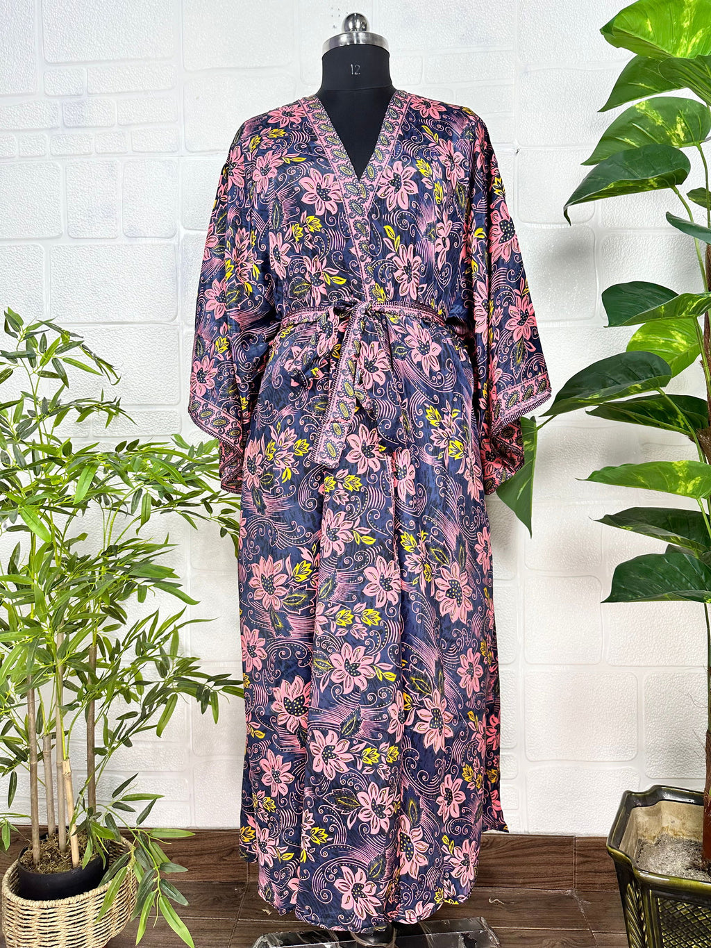 Women's Silk Long Kimono Robe