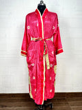 Women's Recycled Silk Kimono Robe in floral