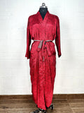 Women's Recycled Silk Kimono Robe in floral