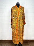 Women's Recycled Silk Kimono Robe in floral