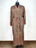 Women's Recycled Silk Kimono Robe in floral