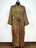 Women's Recycled Silk Kimono Robe in floral