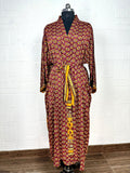 Women's Recycled Silk Kimono Robe in floral