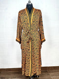 Women's Recycled Silk Kimono Robe in floral