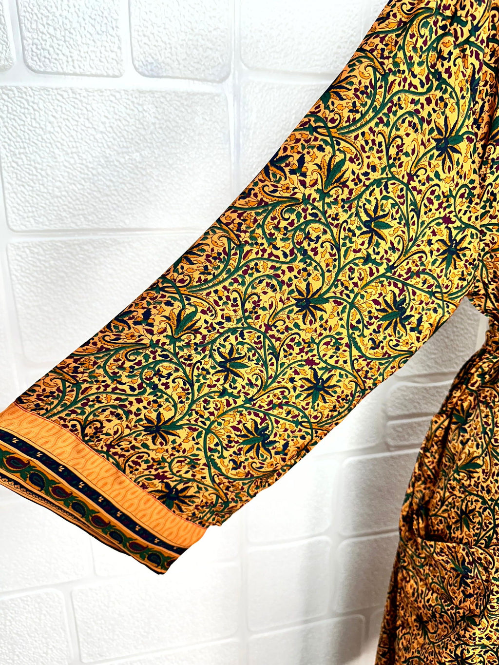 Women's Recycled Silk Kimono Robe in floral