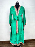 Women's Recycled Silk Kimono Robe in floral