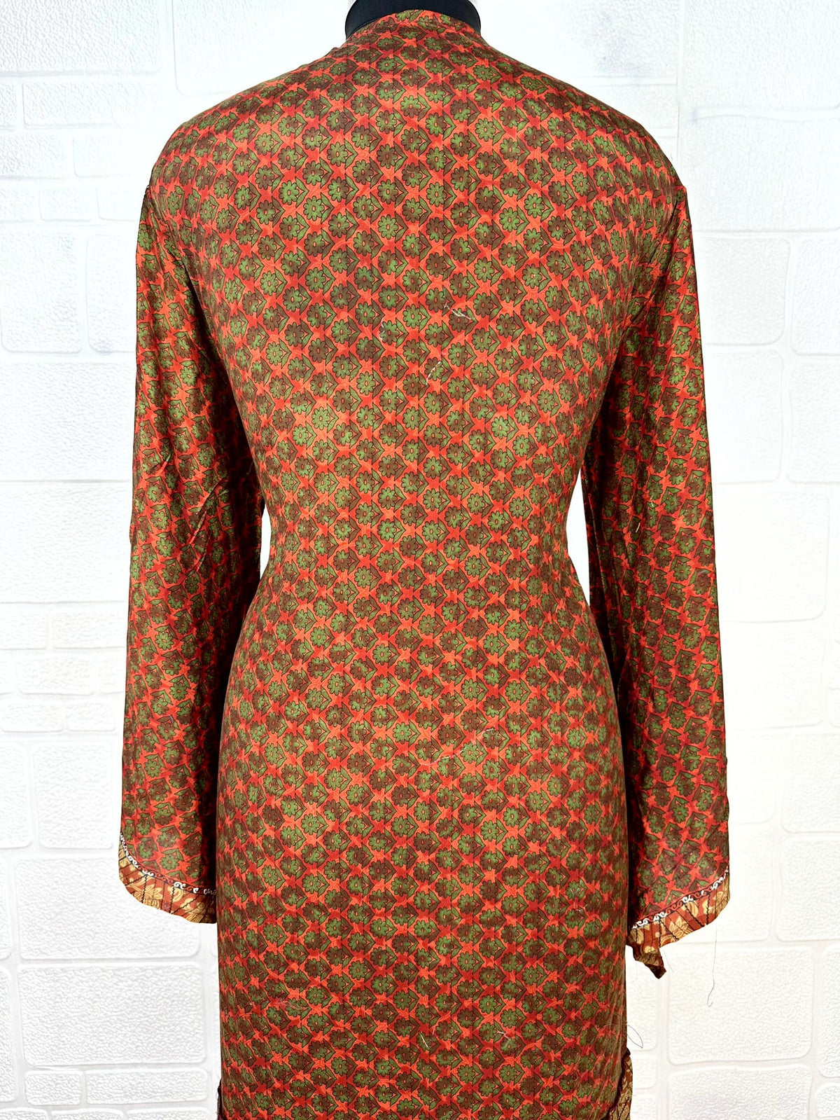 Women's Recycled Silk Kimono Robe in floral