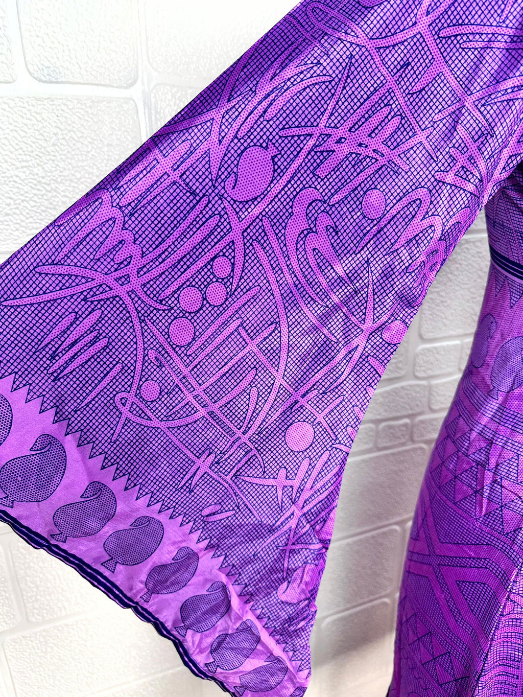 Women's Recycled Silk Kimono Robe in purple
