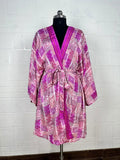 Women's Recycled Silk Short Kimono Robe