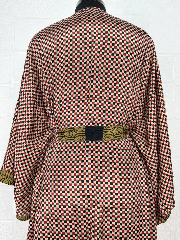 Women's Recycled Silk Short Kimono Robe