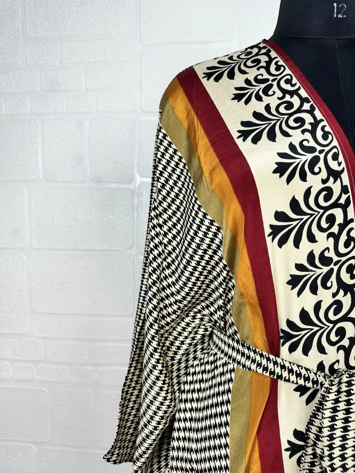 Women's Recycled Silk Short Kimono Robe