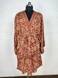 Women's Recycled Silk Short Kimono Robe