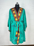 Women's Recycled Silk Short Kimono Robe