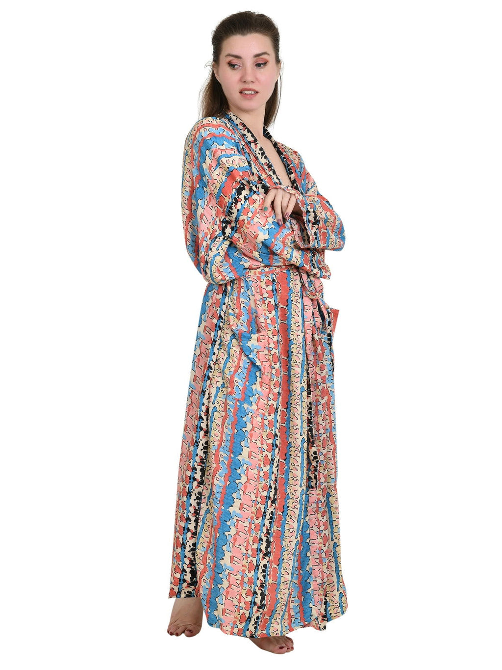 Women's Silky Kimono, Cami & Boxer Set