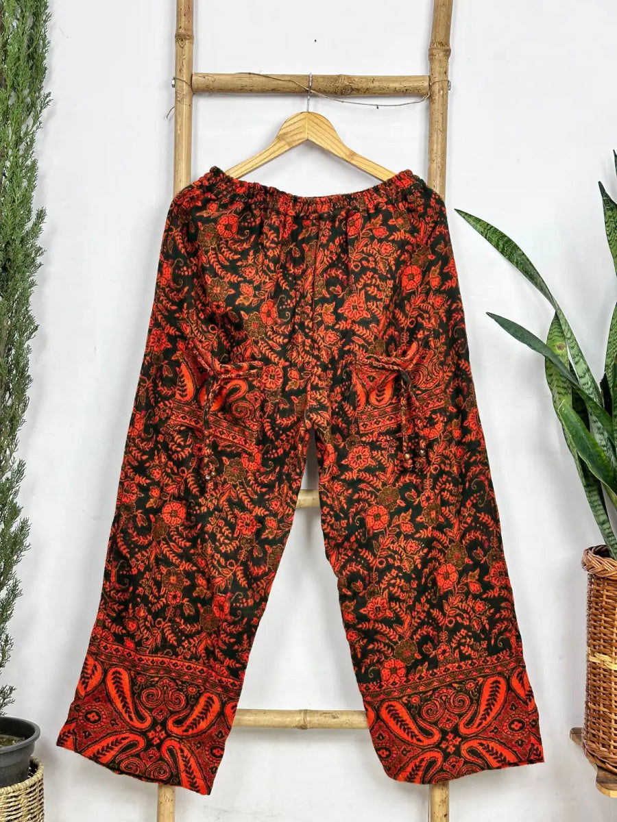 Unisex Yak Wool Blend Pajama Pants in paisley
