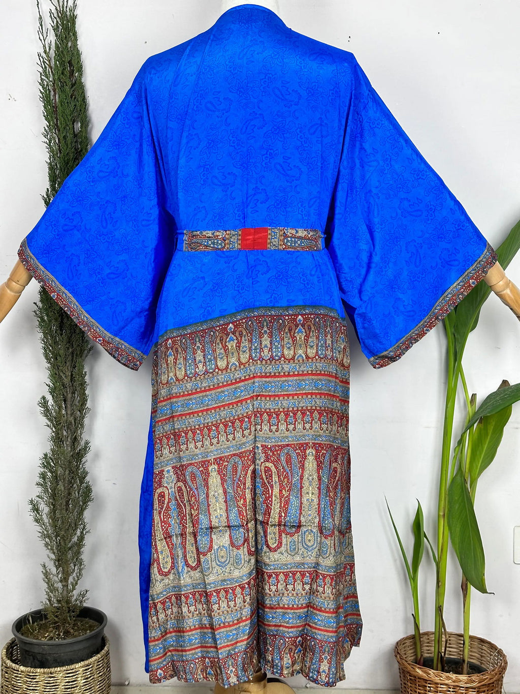 Women's Recycled Silk Long Kimono Robe