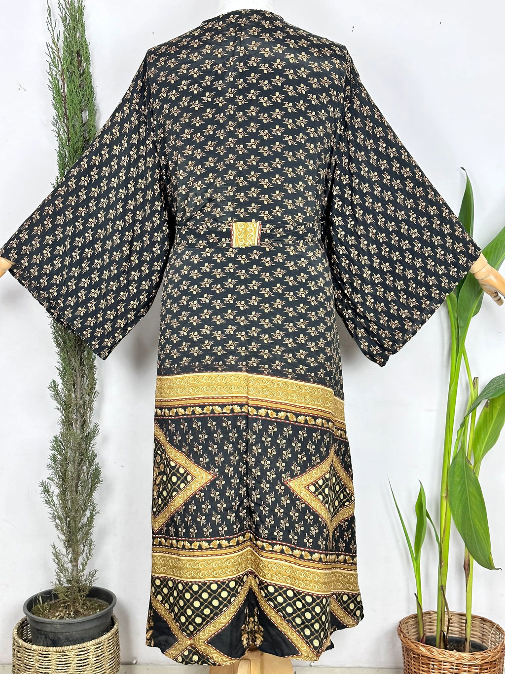 Women's Recycled Silk Long Kimono Robe