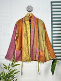 reversible Kantha-stitched Short Jacket
