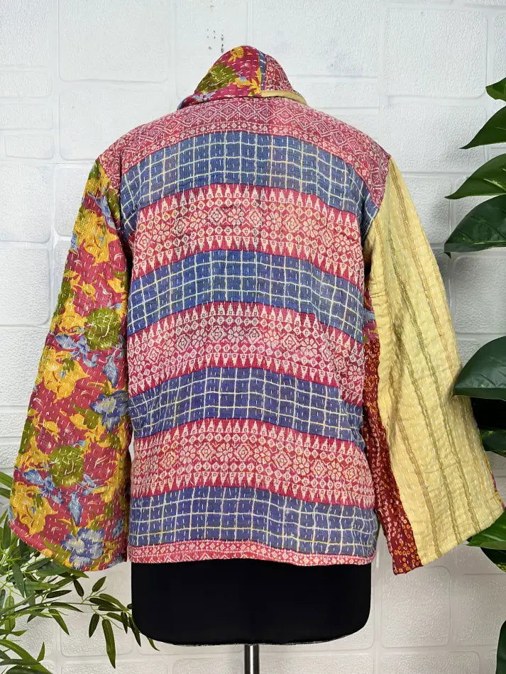 reversible Kantha-stitched Short Jacket