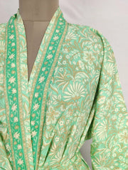 Bohemian New Silk Sari Kimono Women Regal House Beach Robe - The Eastern Loom
