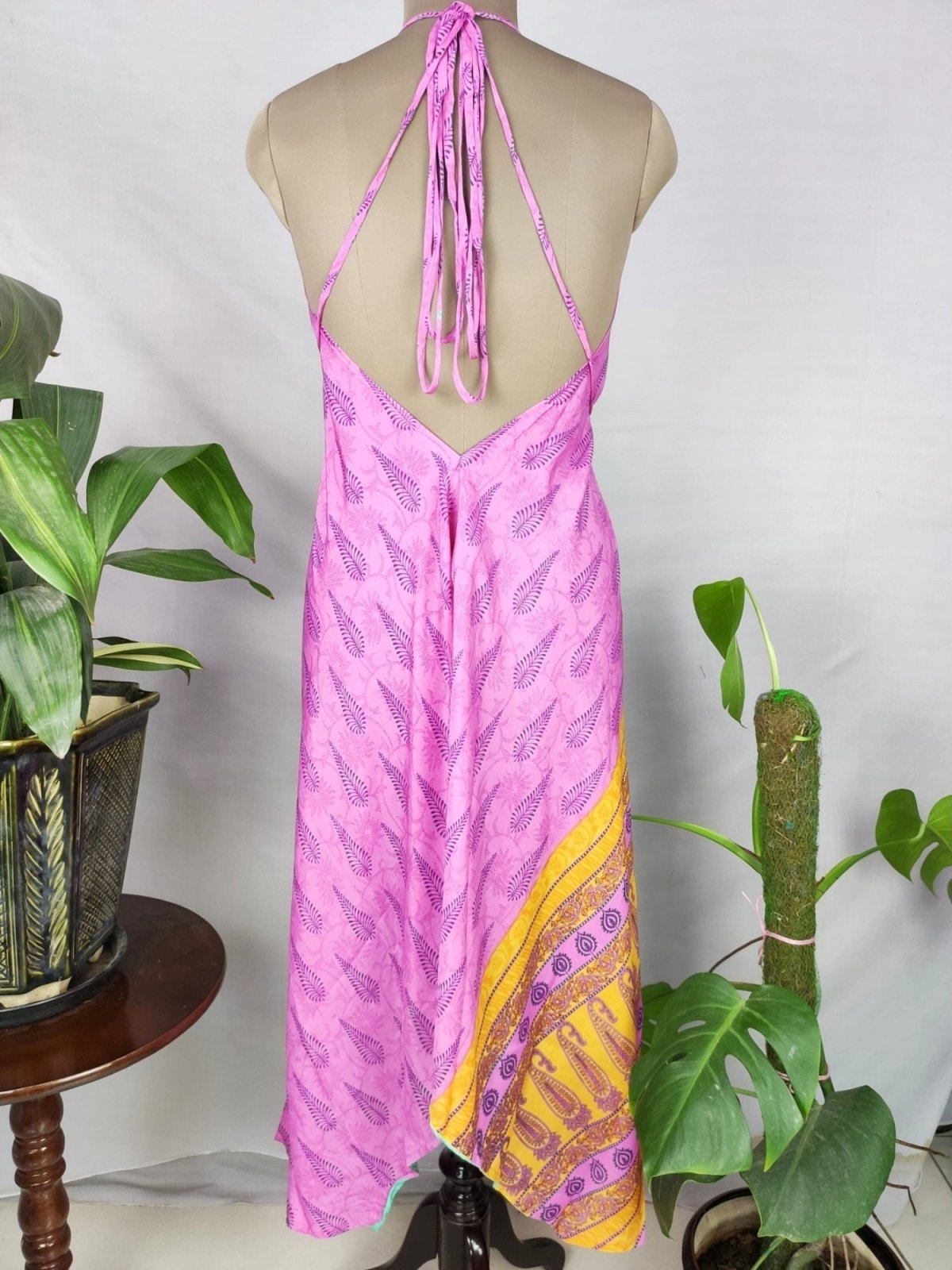 Boho Recycled Silk Magic Summer Maxi Dress Beach Cover Wear - The Eastern Loom