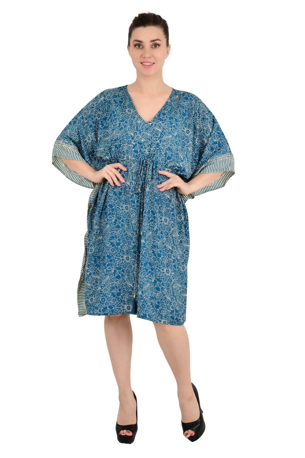 New Silk Blend Kaftan Ultimate Luxury Loungewear for Beach Nightwear Nighty Soft Light Flowy Gown Romantic Gift Her Anniversary | Hens Party - The Eastern Loom