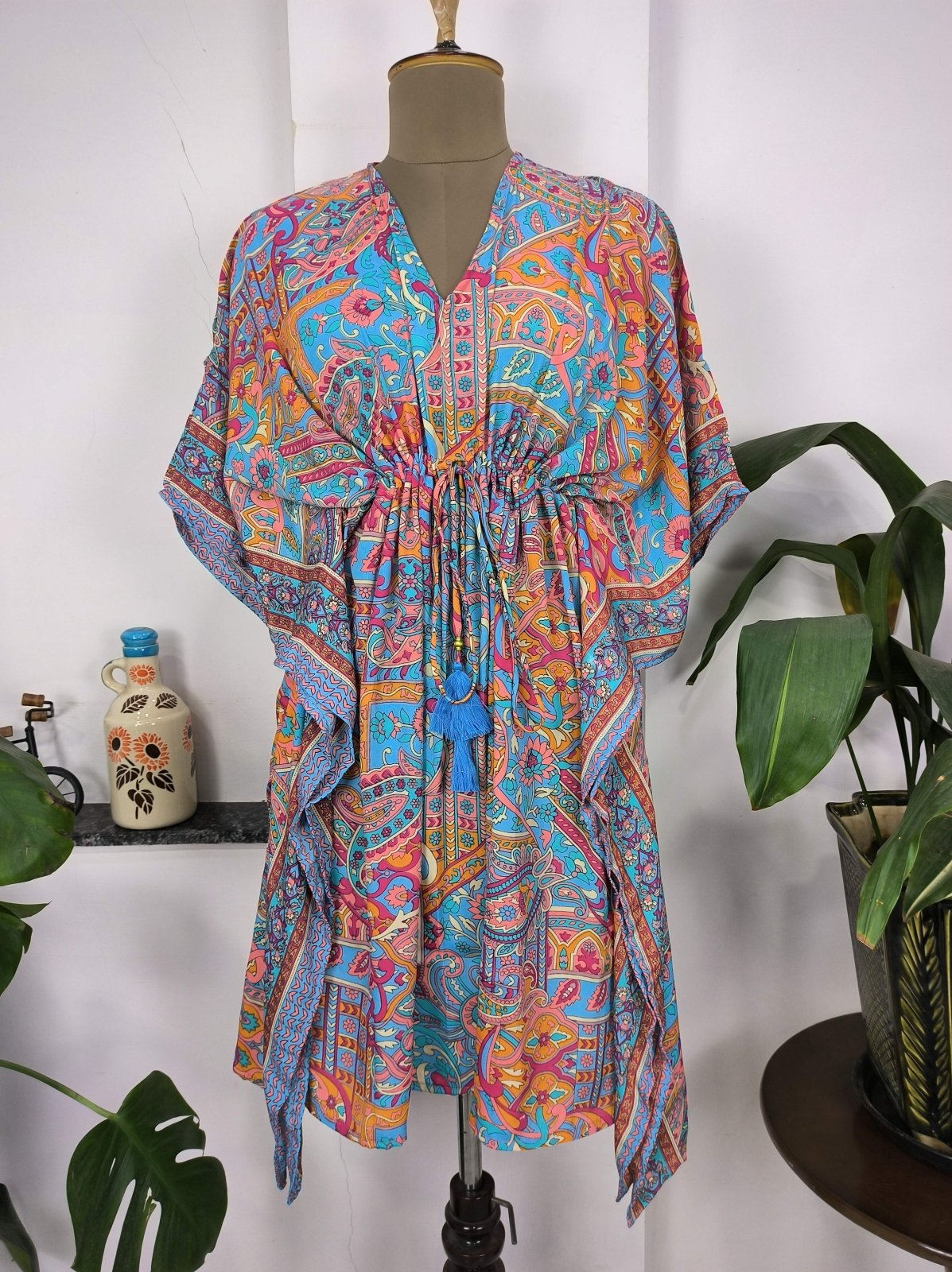 New Silk Blend Kaftan Ultimate Luxury Loungewear for Beach Nightwear Nighty Soft Light Flowy Gown Romantic Gift Her Anniversary | Hens Party - The Eastern Loom