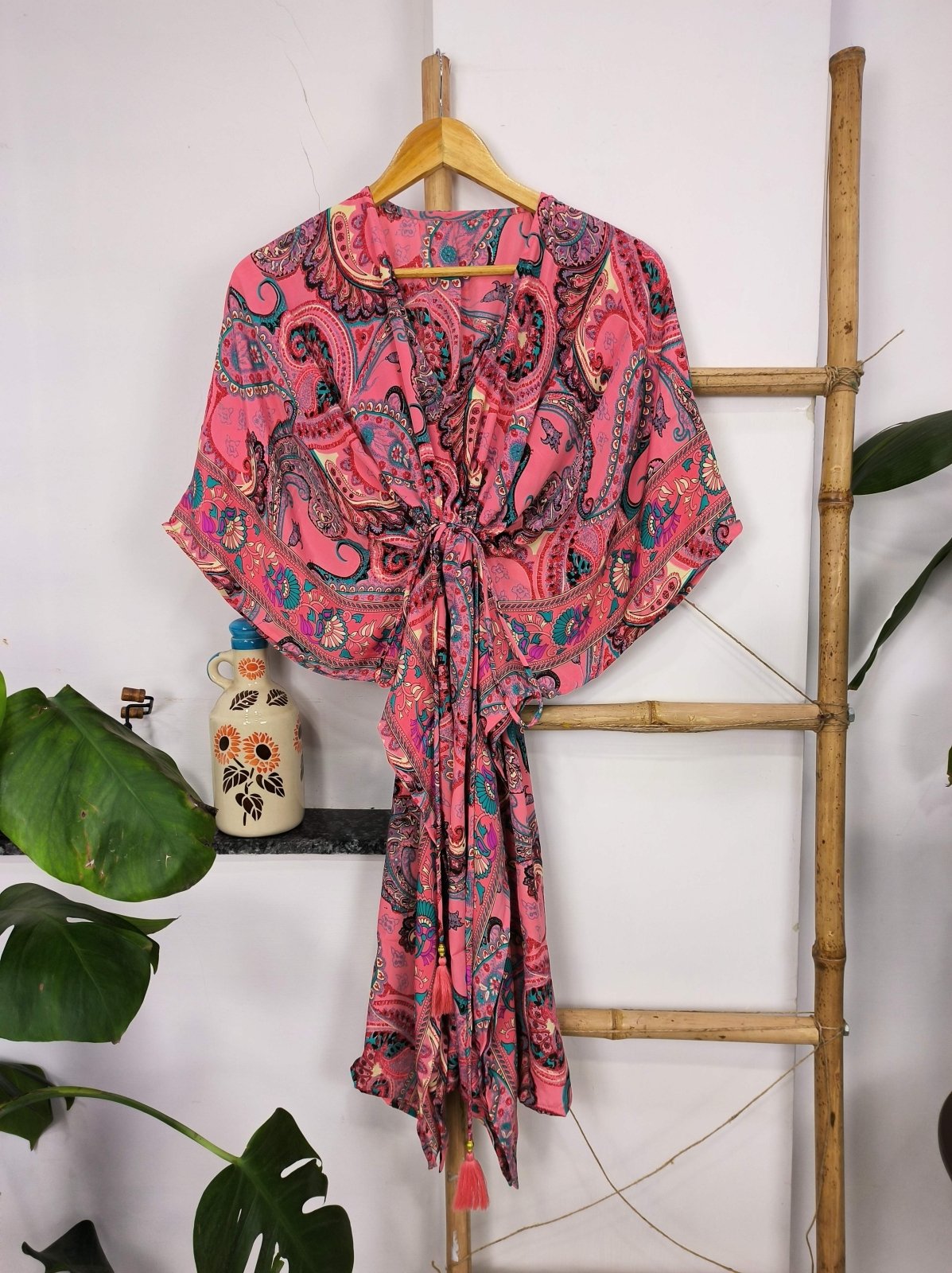 New Silk Blend Kaftan Ultimate Luxury Loungewear for Beach Nightwear Nighty Soft Light Flowy Gown Romantic Gift Her Anniversary | Hens Party - The Eastern Loom