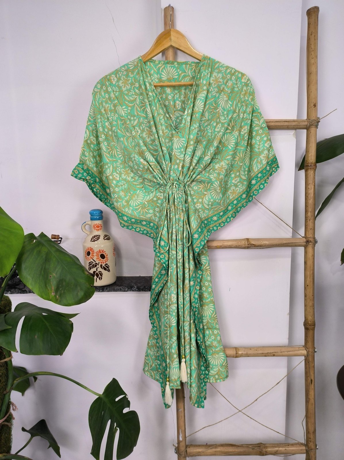 New Silk Blend Kaftan Ultimate Luxury Loungewear for Beach Nightwear Nighty Soft Light Flowy Gown Romantic Gift Her Anniversary | Hens Party - The Eastern Loom