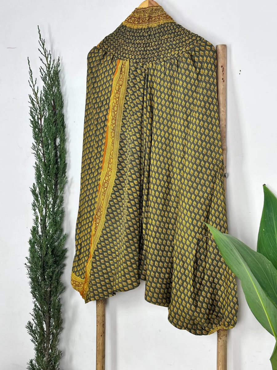 Recycle Silk Hareem Afgani Style Yoga Relaxed Fit Pant | Indian Handmade Super Comfy Genie Drop Unisex Boho Hippie Night Pajama - The Eastern Loom