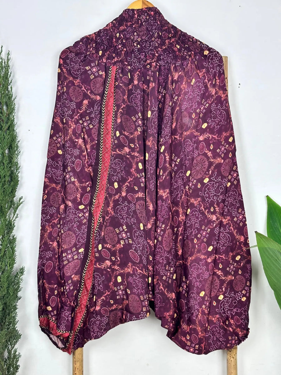 Recycle Silk Hareem Afgani Style Yoga Relaxed Fit Pant | Indian Handmade Super Comfy Genie Drop Unisex Boho Hippie Night Pajama - The Eastern Loom