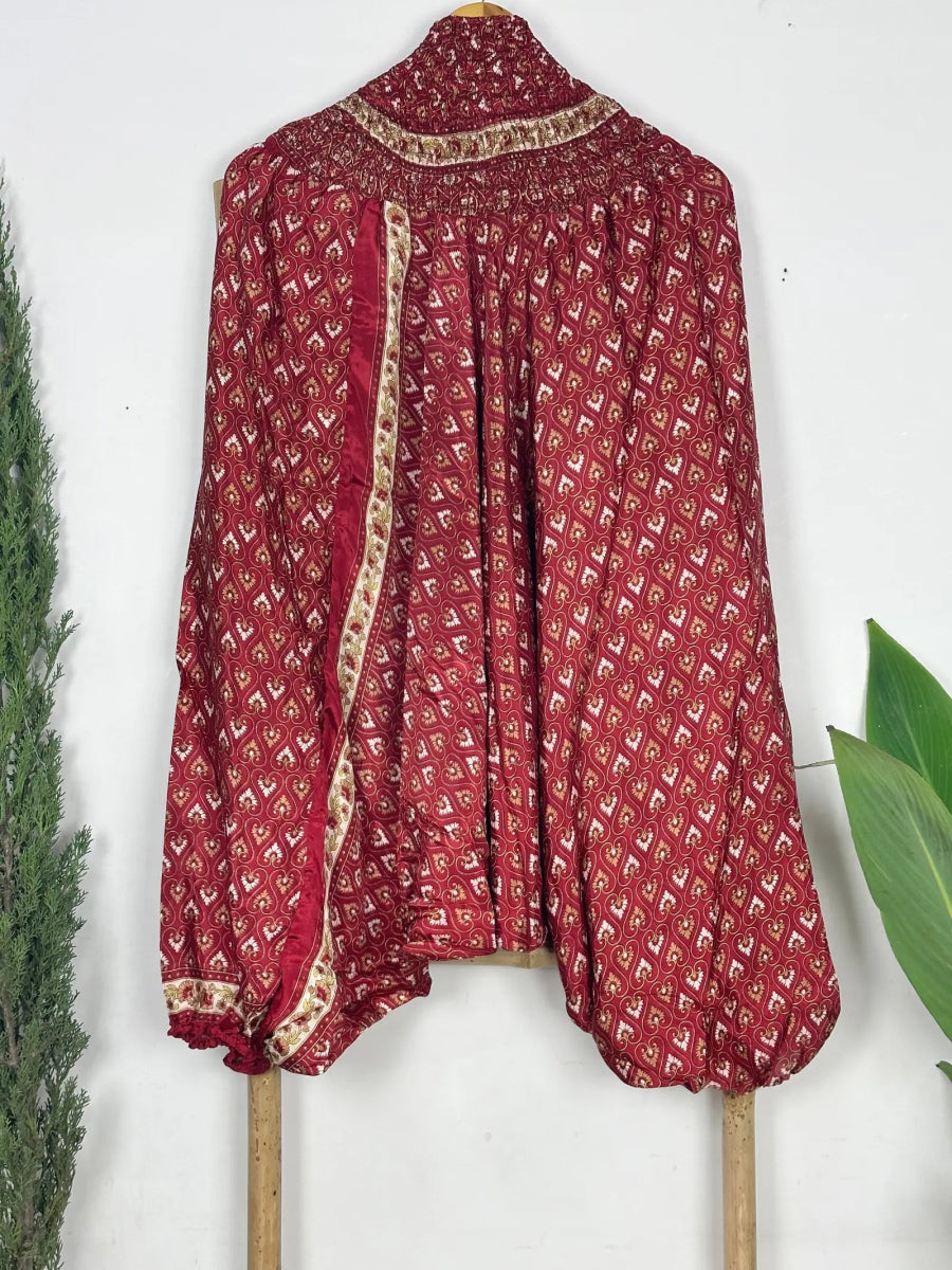 Recycle Silk Hareem Afgani Style Yoga Relaxed Fit Pant | Indian Handmade Super Comfy Genie Drop Unisex Boho Hippie Night Pajama - The Eastern Loom