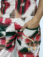Yak Wool Blend Boho Unisex Hareem Pant Aztec Geometric Non Itchy Warm Panama Hippie Tribal Comfy Hand Stitched Leisure Yoga Loungewear - The Eastern Loom