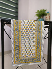 Yellow Floral Printed 100% Cotton Cloth Fall Table Runner - The Eastern Loom